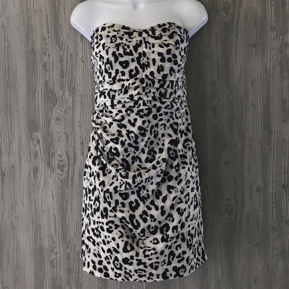 Express black and white cheetah dress EUC